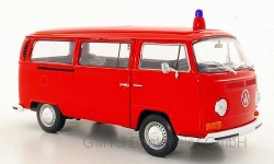 VW T 2 Bus, rot, Feuerwehr  1:24